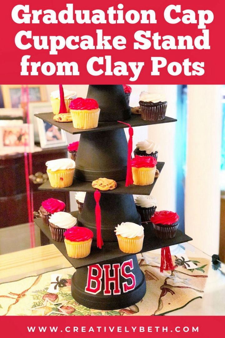 Create a DIY Graduation Cap Cupcake Stand and Cake Plate
