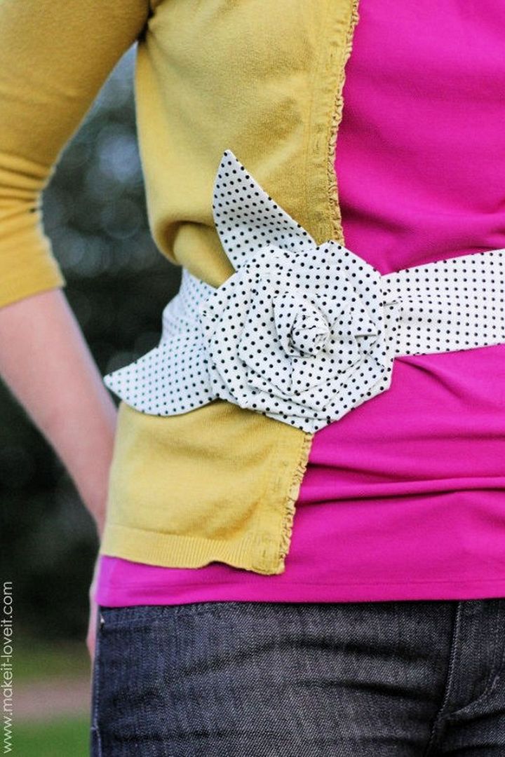 DIY Fabric Flower Belt