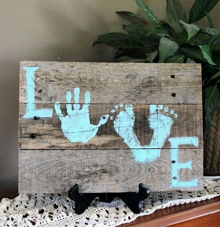 DIY Love Hand Foot Print Sign
