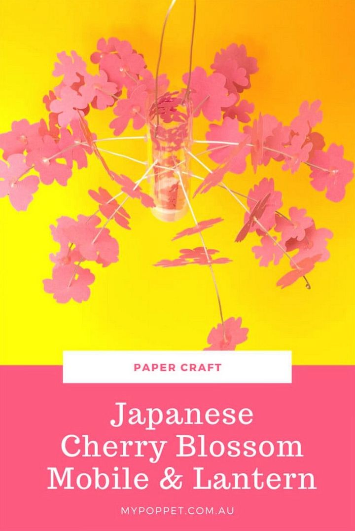 DIY Paper Cherry Blossom Mobile Lantern