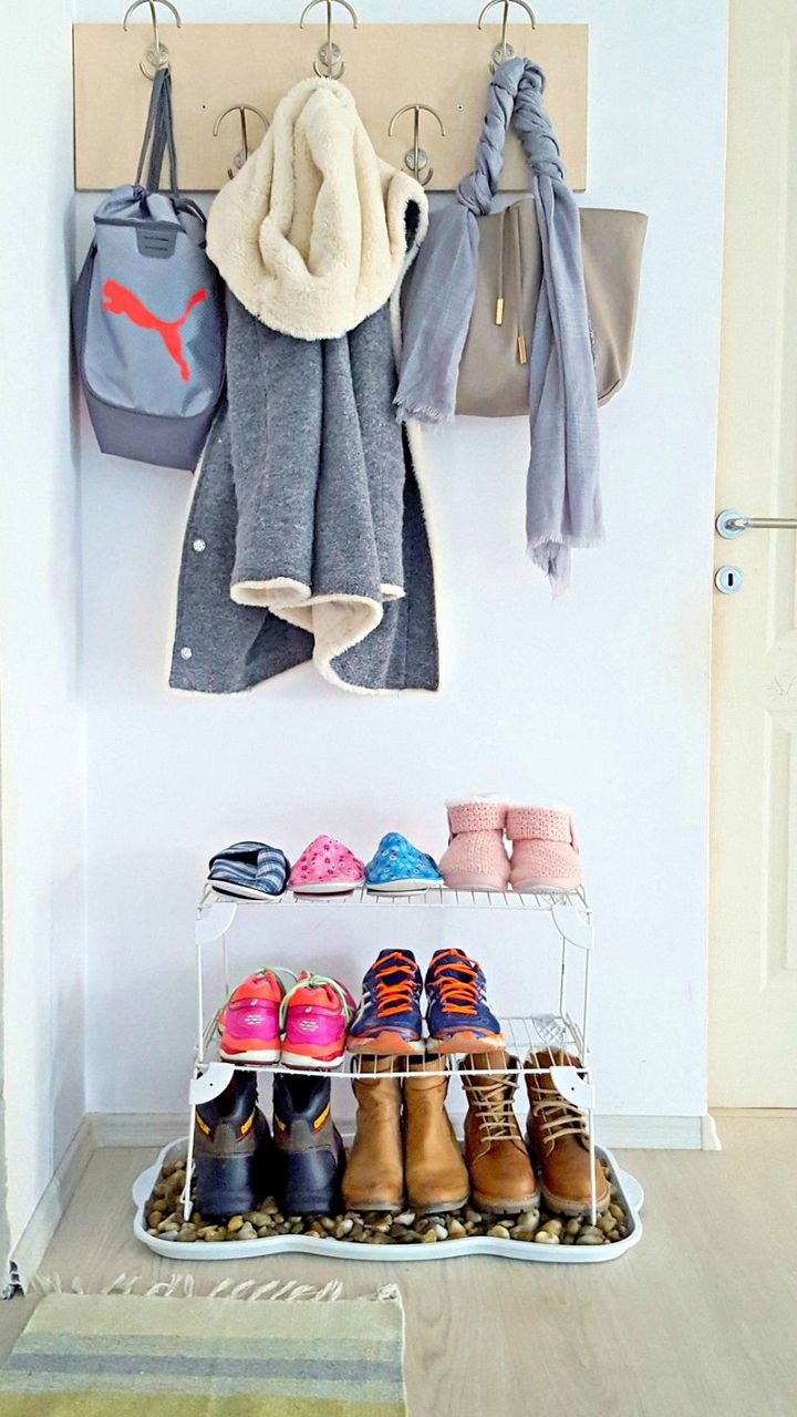 DIY Shoe Storage For The Front Door