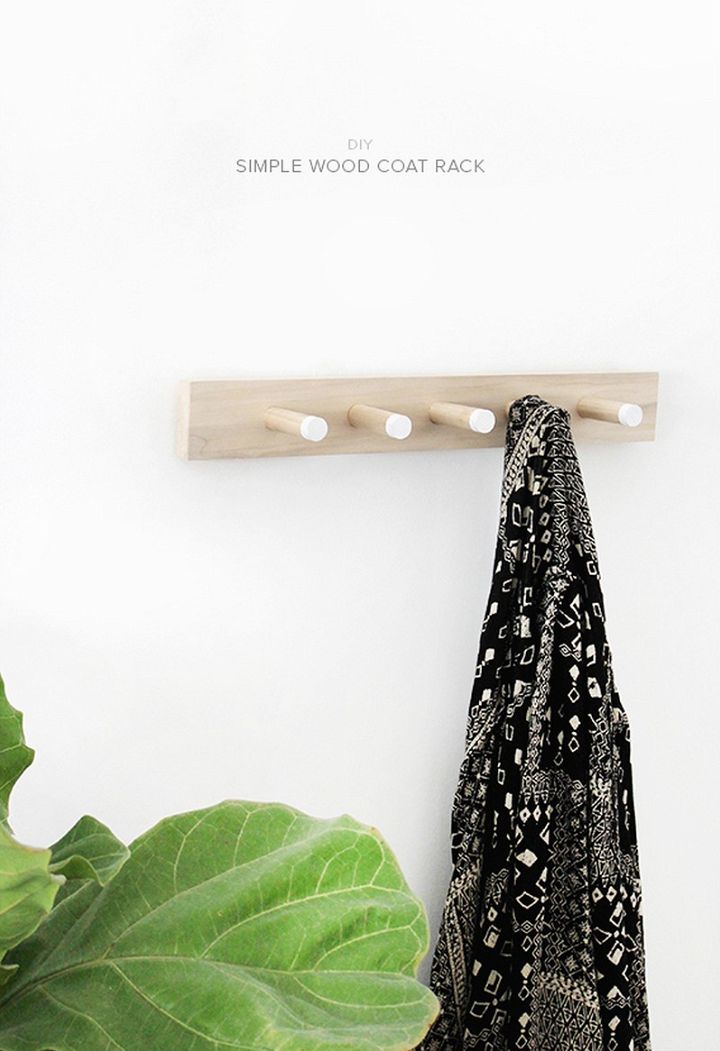 DIY Simple Wood Coat Rack