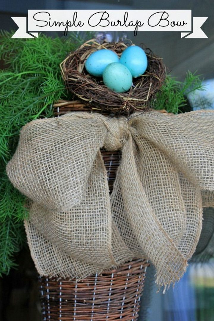 Easy Burlap Bow and Basket