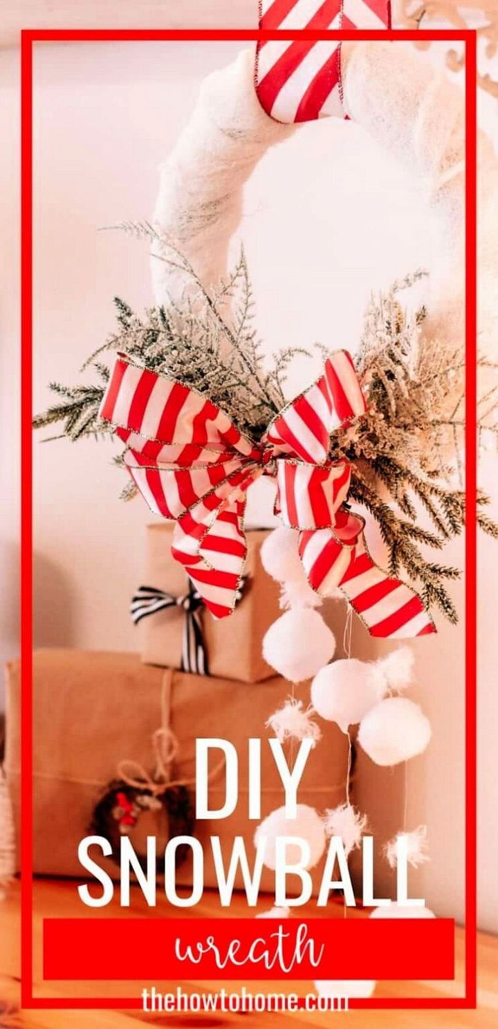 Easy to Make DIY Snowball Wreath