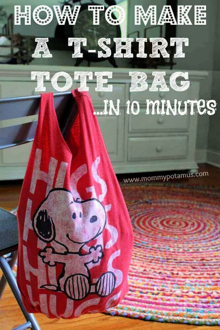 How To Make A No Sew T Shirt Tote Bag In 10 Minutes