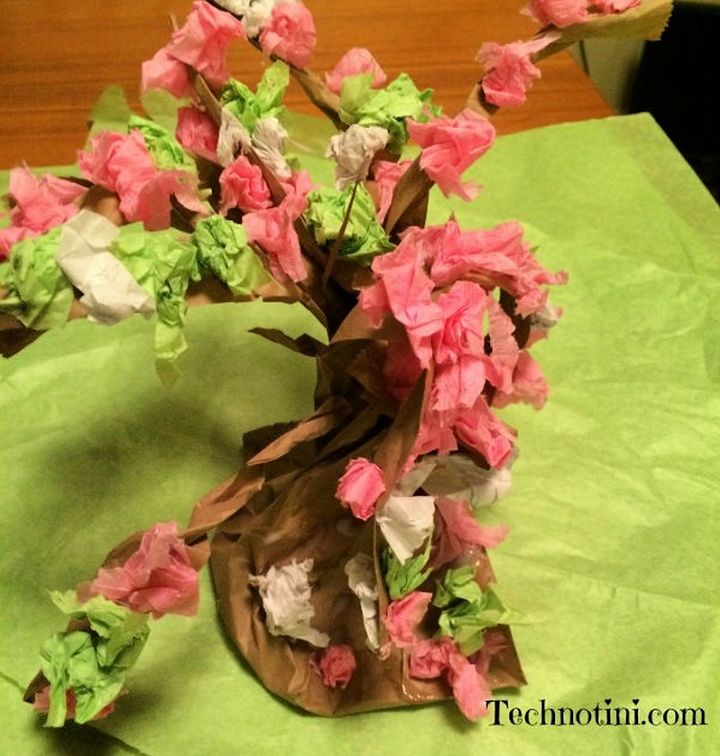Kid Friendly Paper Bag Cherry Blossom Tree1