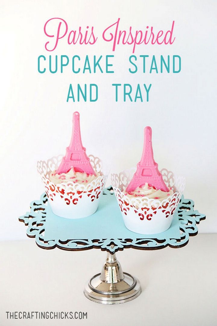 Paris Inspired DIY Cupcake Stand Tray