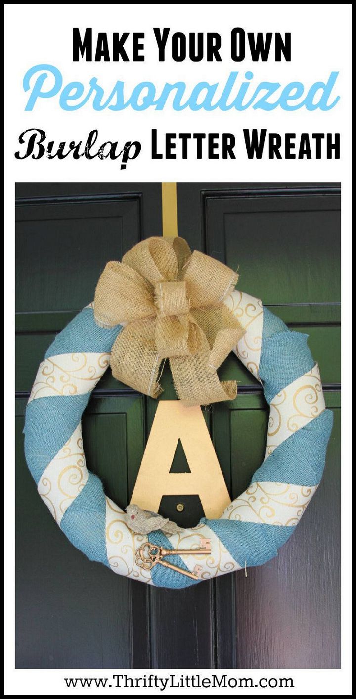 Personalized Monogram Letter Burlap Wreath Tutorial