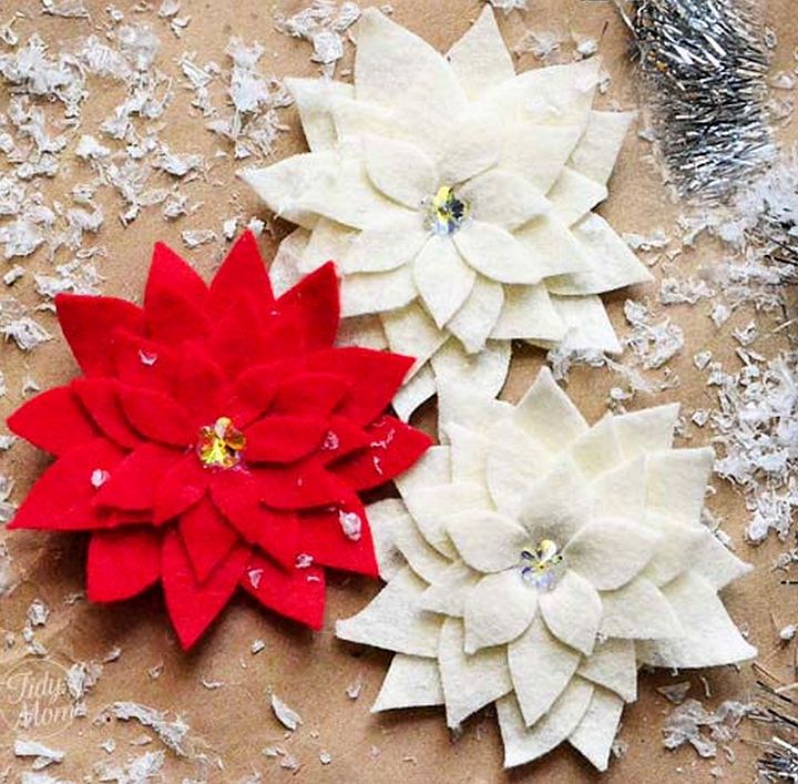 Poinsettia Fabric Flower