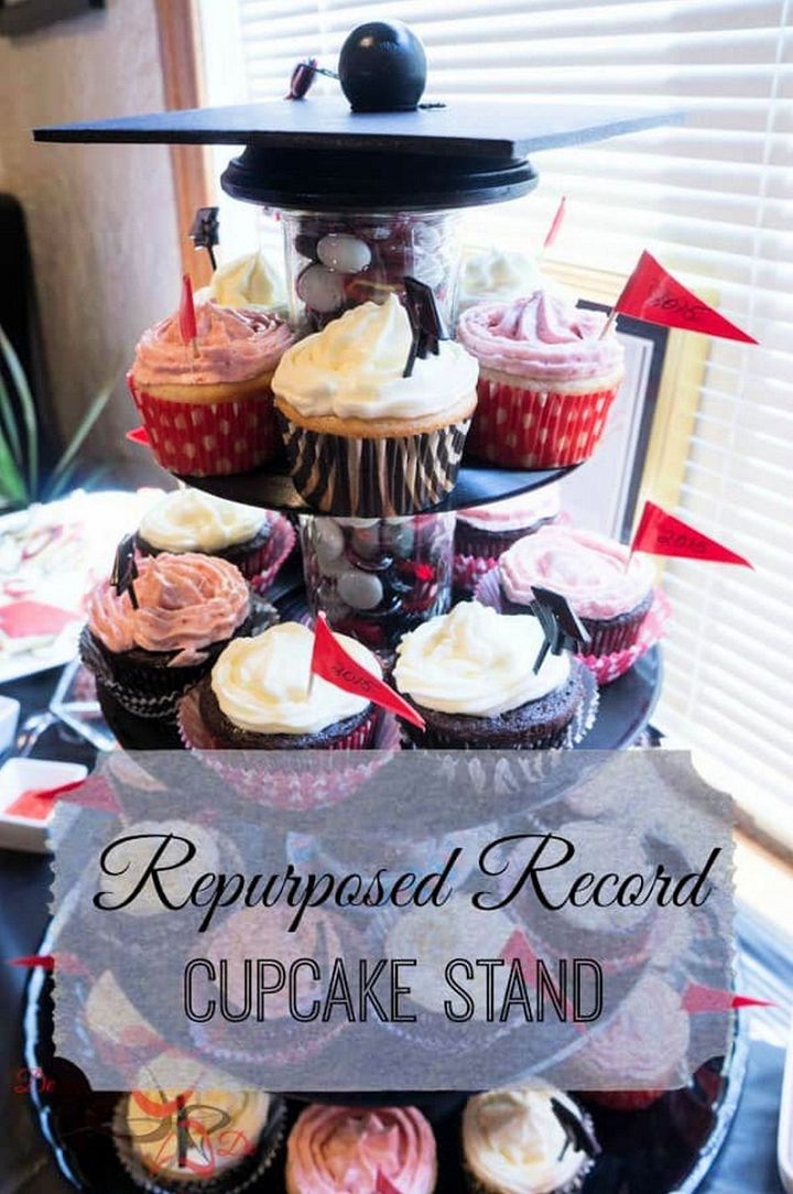Repurposed Record Cupcake Stand