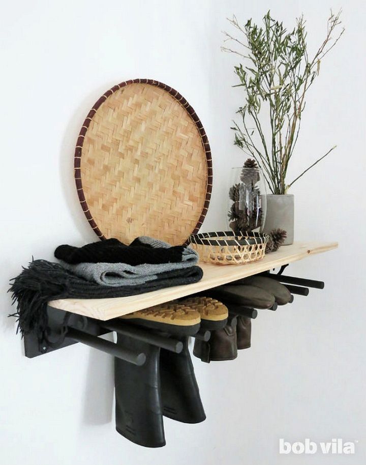 Store Winter Footwear on an Indoor Boot Rack