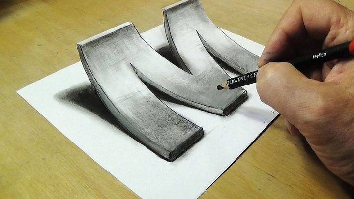 3D letter M