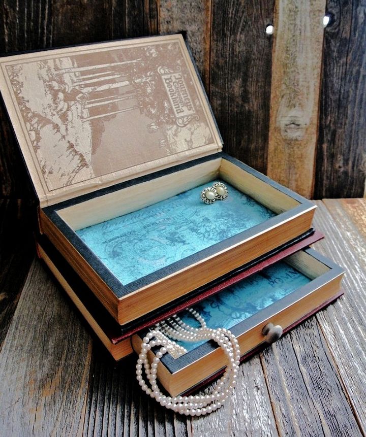 Antique Book Jewelry Box