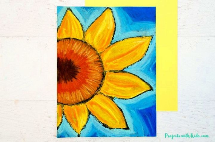 Beautiful Chalk Pastel Sunflowers – Art Project For Kids