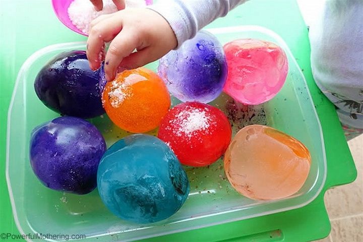 Colorful Ice and Salt Experiment