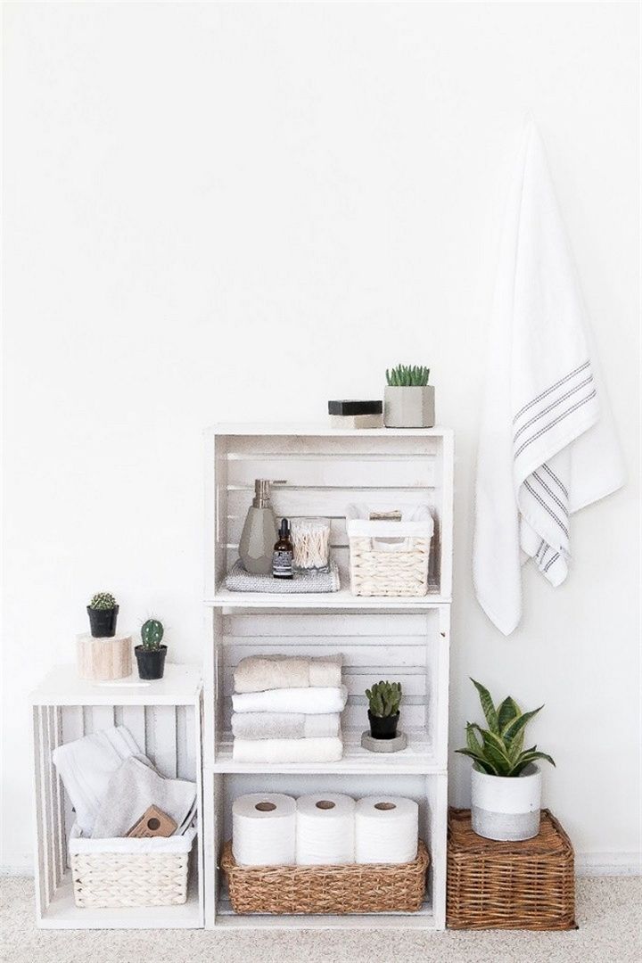 Crate Shelves Bathroom Organizer