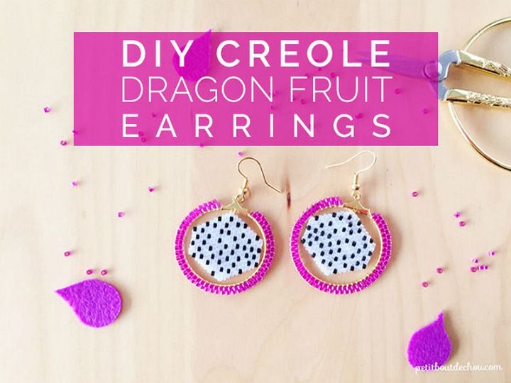 Creole Dragon Fruit Earrings