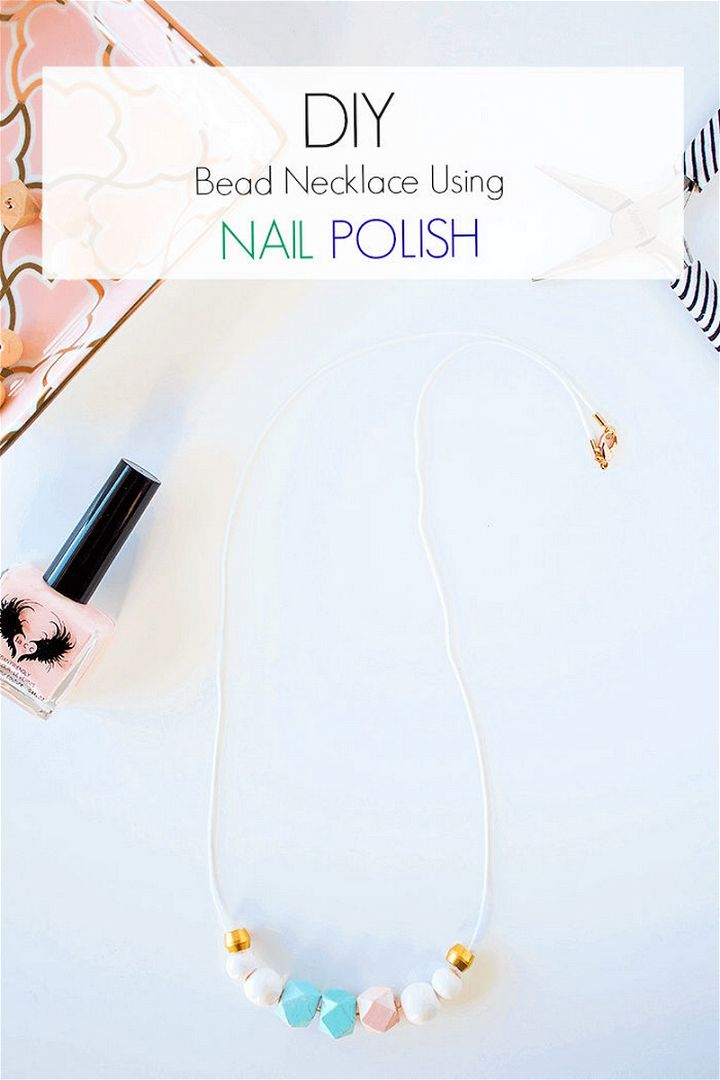 DIY Bead Necklace Using Nail Polish