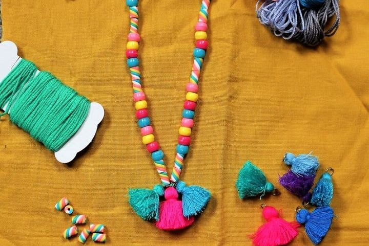DIY Bead and Tassel Necklace for Children