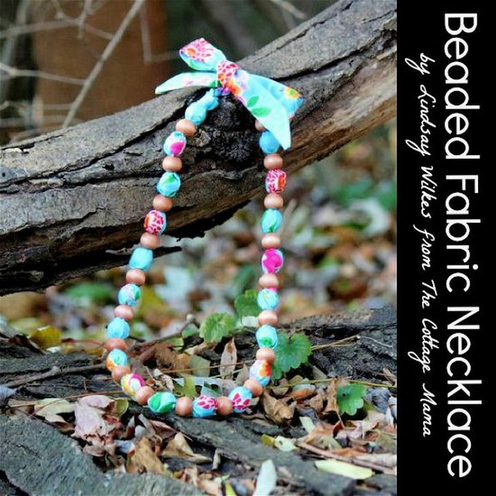 DIY Beaded Fabric Necklace