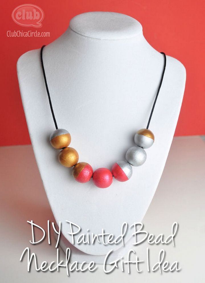 DIY Beaded Necklace Craft Gift Idea for Mom