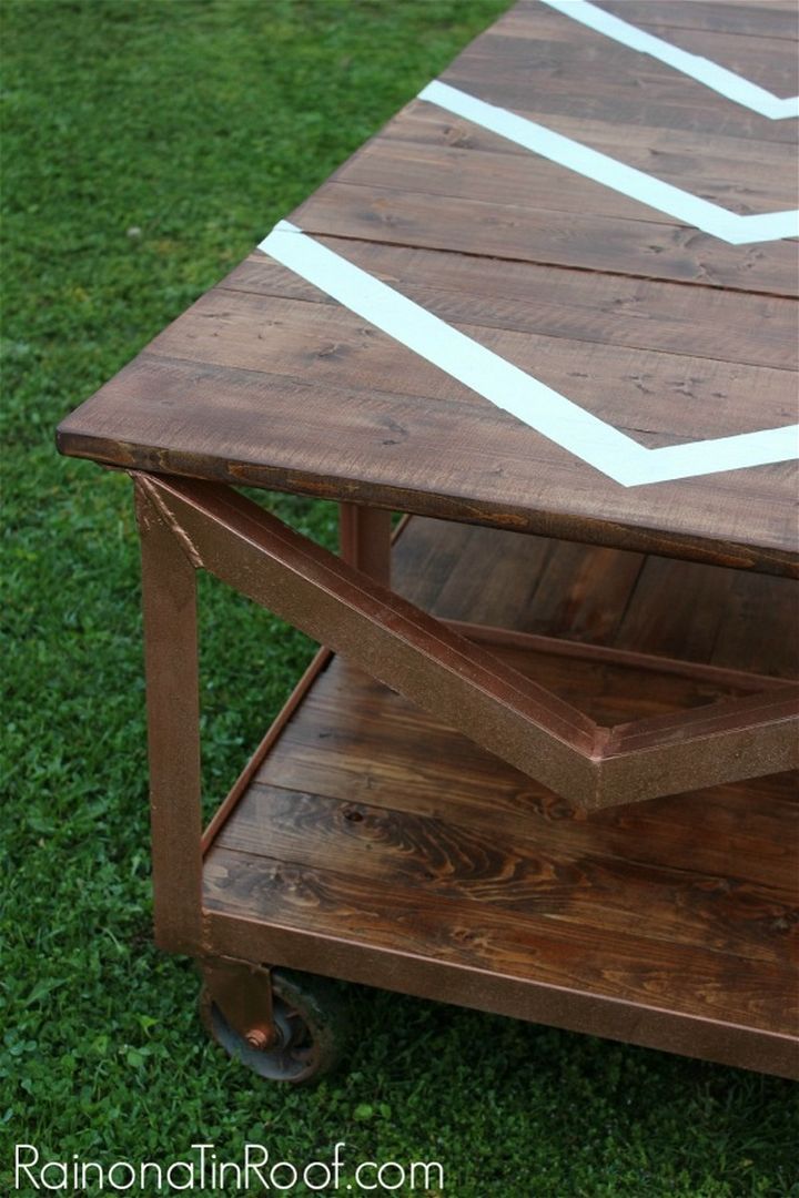 DIY COFFEE TABLE FROM A YARD SALE CART