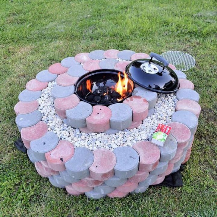 DIY Concrete Tree Rings Fire Pit