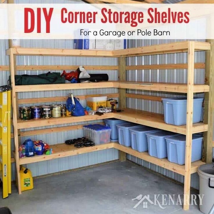 DIY Corner Shelves for Garage or Pole Barn Storage