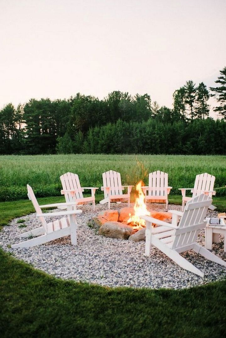 DIY Gravel Fire Pit Idea