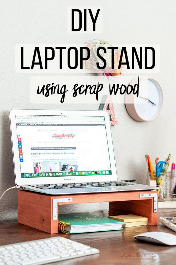 DIY Laptop Stand For Desk Using Scrap Wood