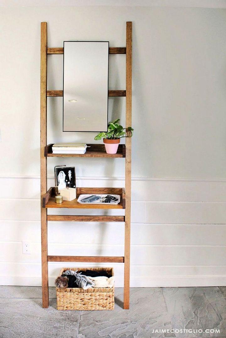 DIY Leaning Shelf For Entry Or Vanity