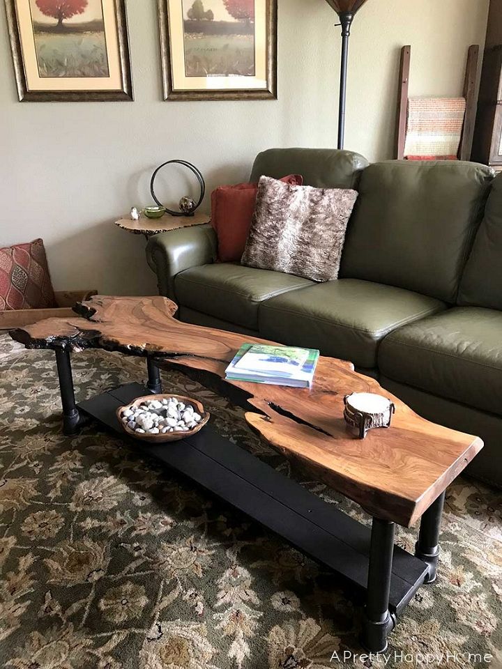 DIY Live Edge Wood Coffee Table