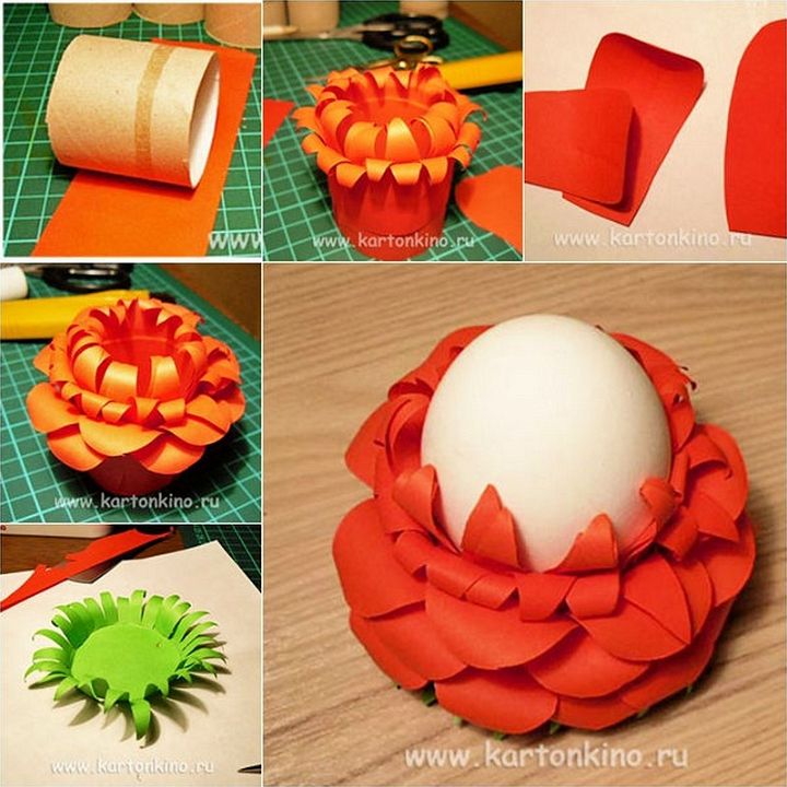 DIY Paper Flower Holder for Egg