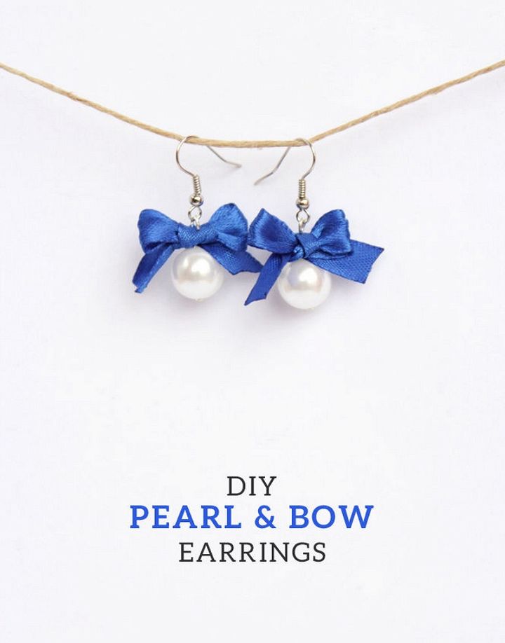 DIY Pearl Bow Earrings