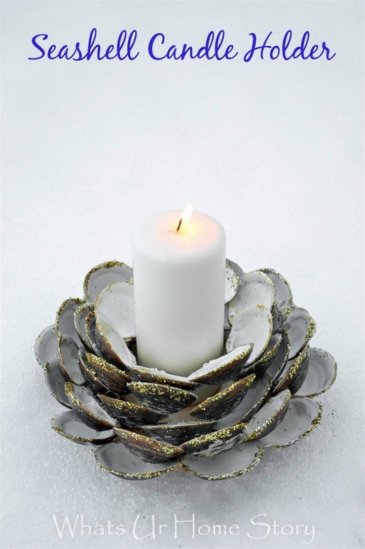 DIY Seashell Candle Holder