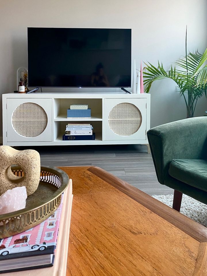 DIY TV Stand Midcentury Makeover Tutorial