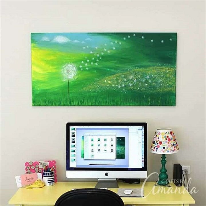 Dandelion Painting on Canvas