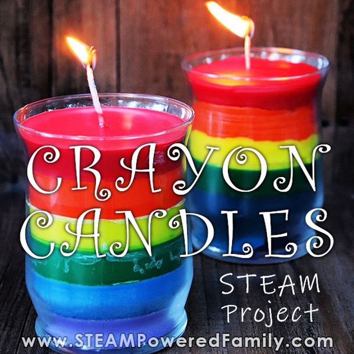 Gorgeous Rainbow Crayon Candles DIY STEAM Project For Kids