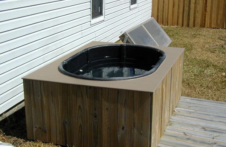 Home Made Solar Heated Hot Tub for 350