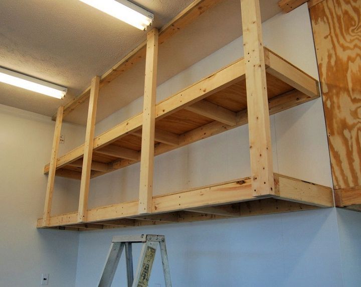 Garage Shelving Ideas Diy For Storage, Diy Overhead Garage Shelves Plans