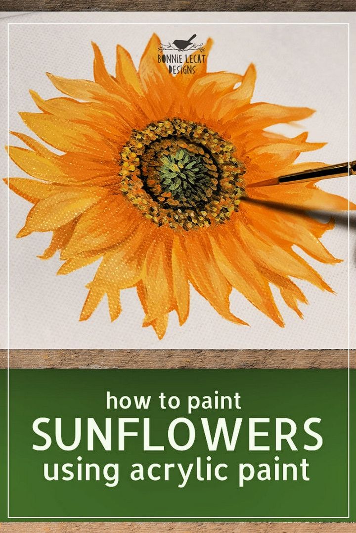 How To Paint Sunflowers Using Acrylic Paints
