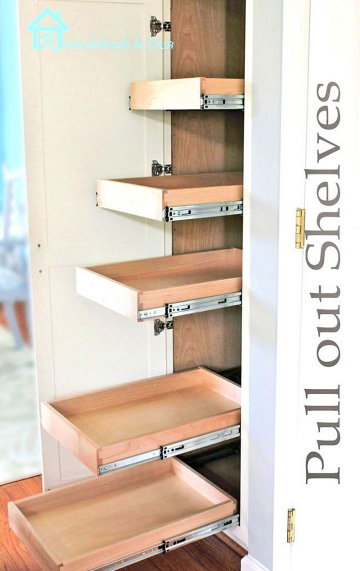 Kitchen Organization Pull Out Shelves in Pantry