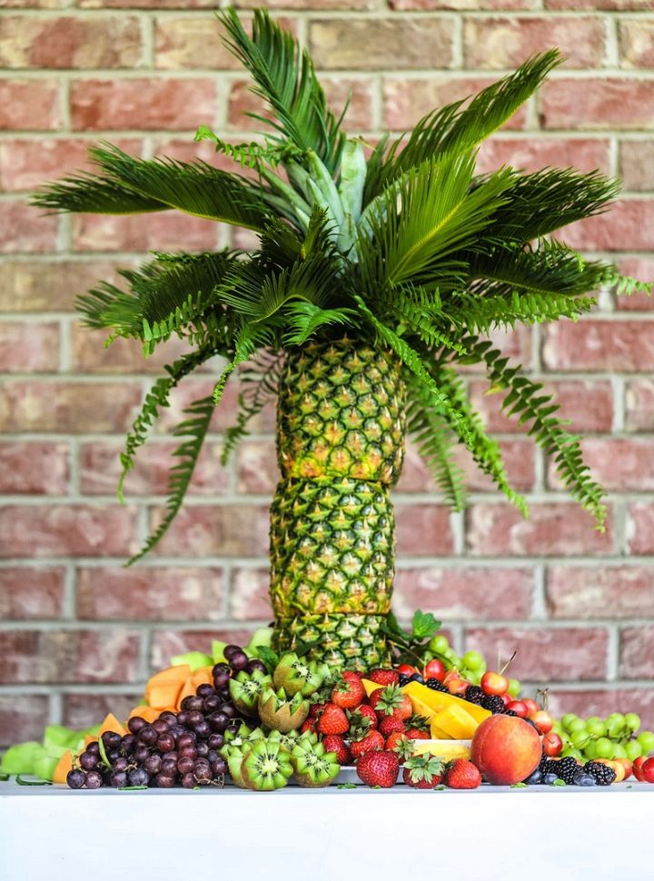 Make A Pineapple Palm Tree Fruit Tray