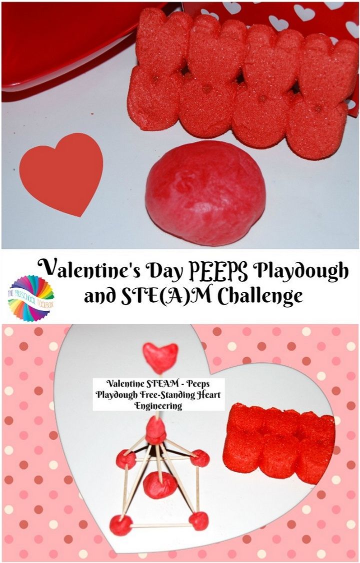 Peeps Playdough And Heart Engineering Challenge
