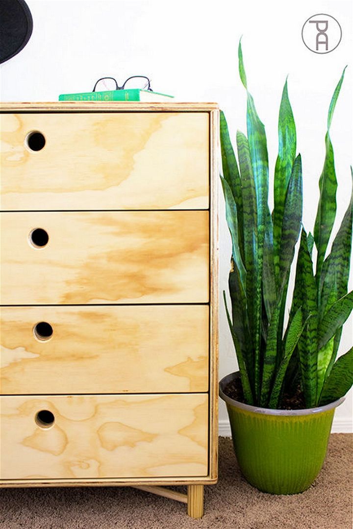 Plywood Dresser with Dowel Legs 1