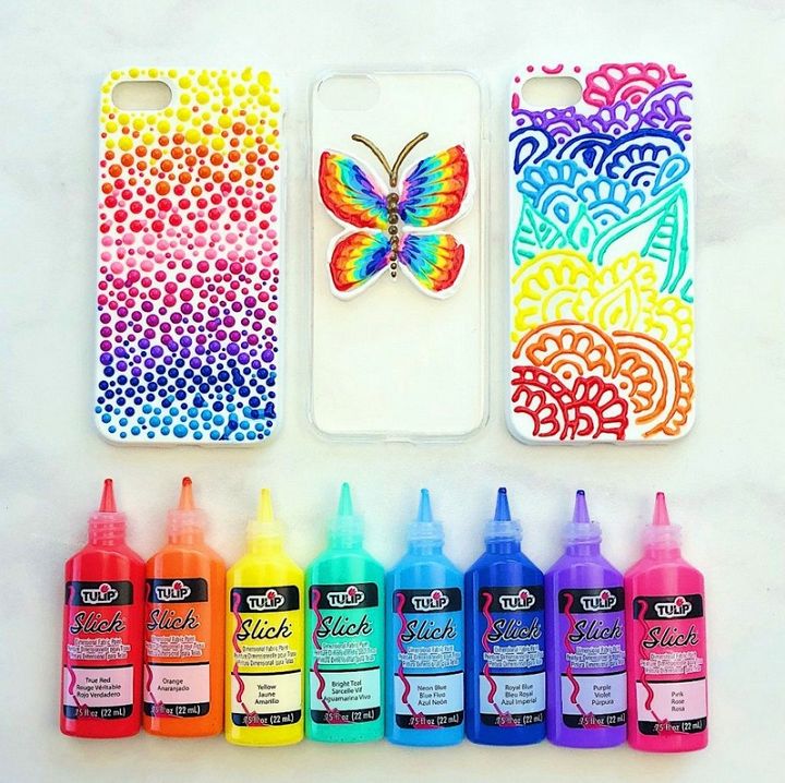 Puffy Paint DIY Phone Cases