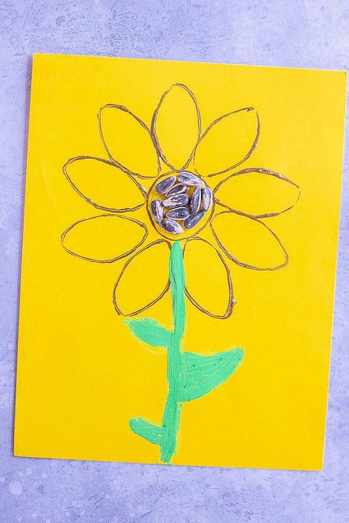 Toilet Paper Roll Sunflower Paintings