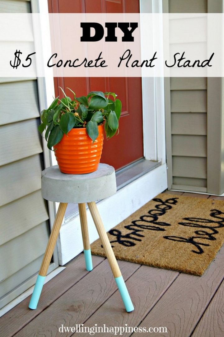 5 DIY Concrete Plant Stand