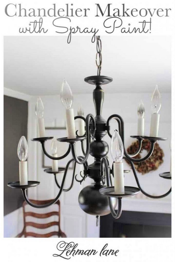 An Easy DIY Chandelier Makeover with Spray Paint in less than 1 Hour