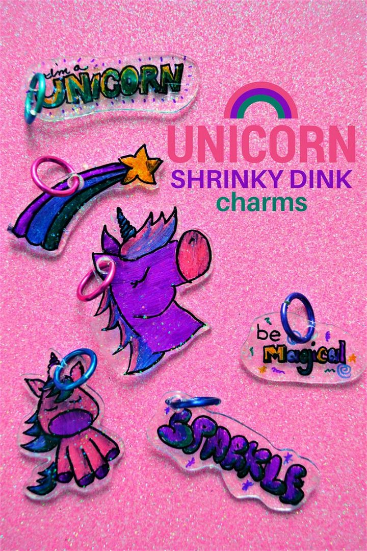 Cute Unicorn Shrinky Dink Charms
